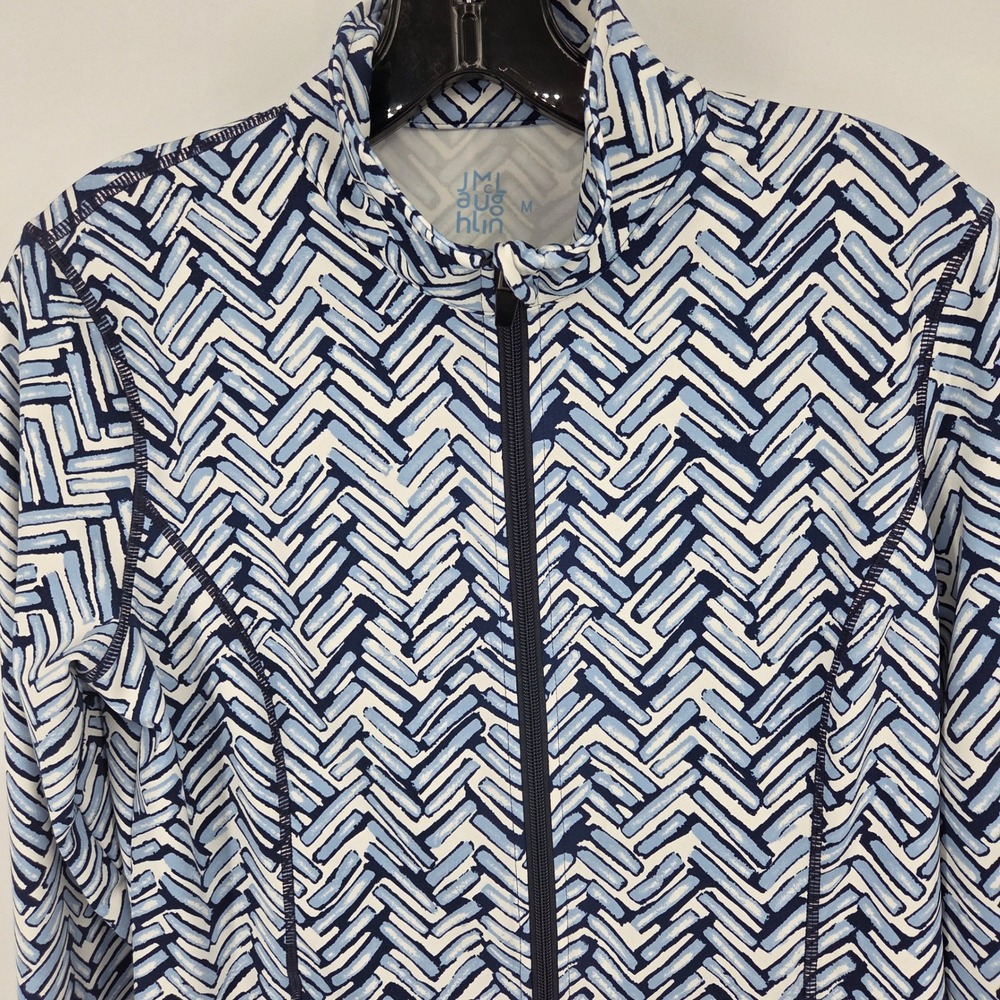 J.McLaughlin Womens Blue Geometric Print Full Zip Performance Jacket Size M - Picture 3 of 9